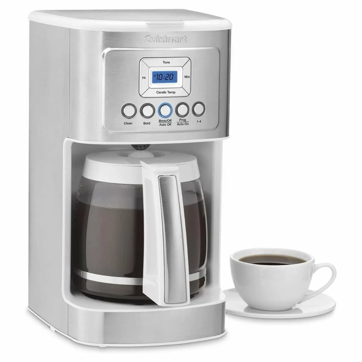 Cuisinart 14-Cup Programmable Coffee Maker | Brushed Steel & White - Image 3