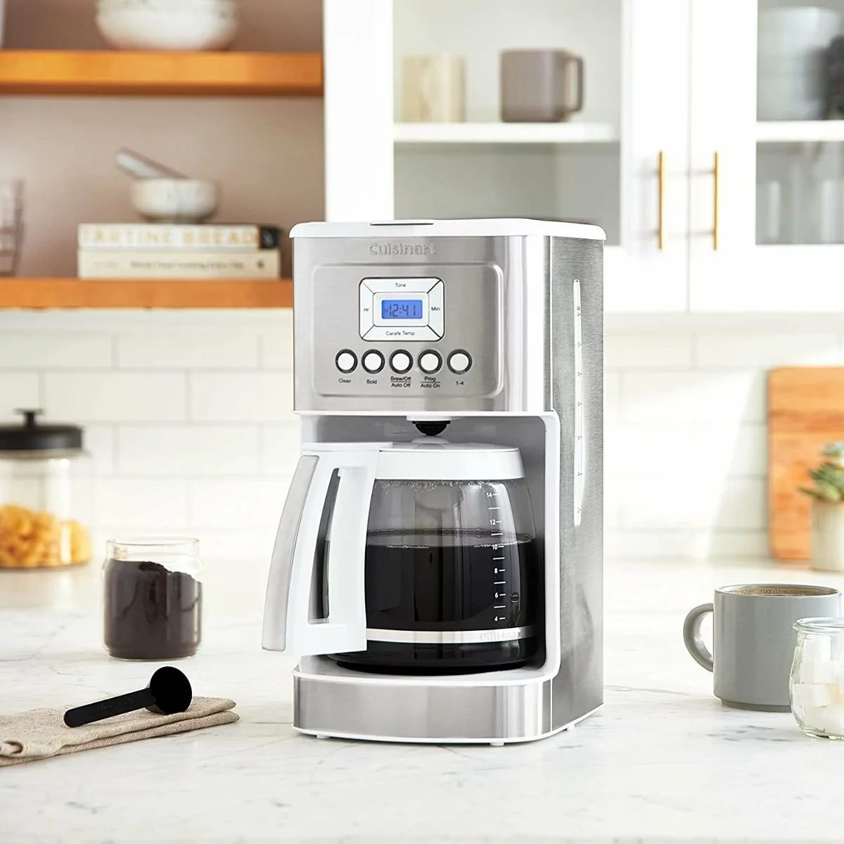 Cuisinart 14-Cup Programmable Coffee Maker | Brushed Steel & White - Image 4