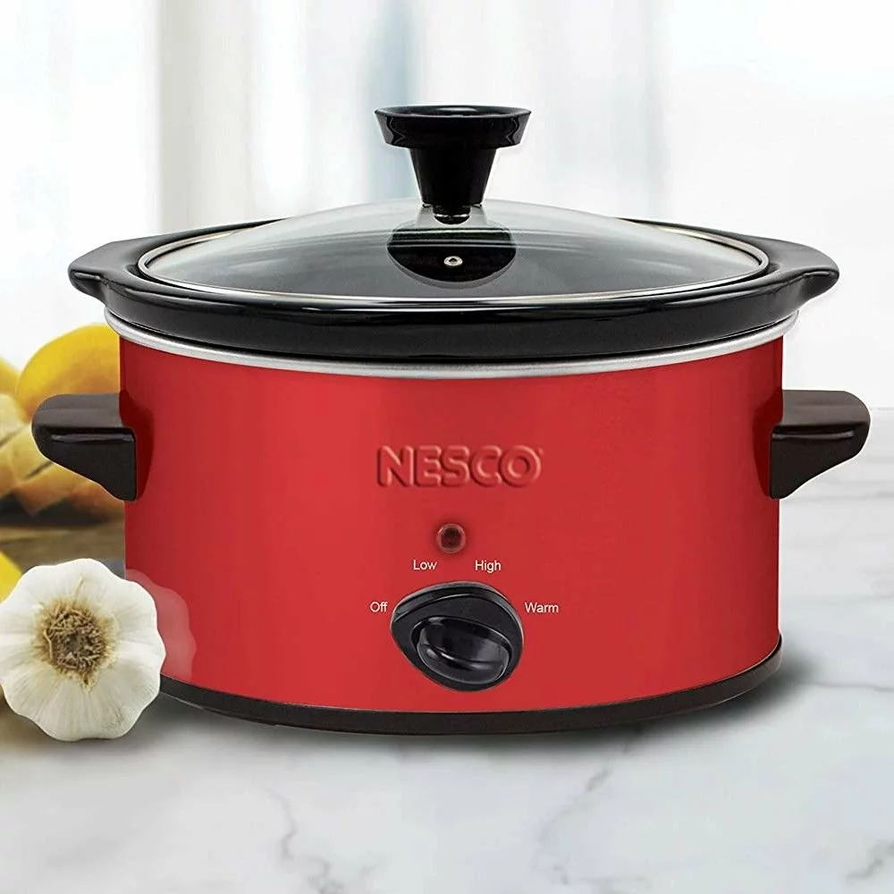 Nesco / American Harvest Nesco 1.5-Quart Oval Slow Cooker | Red Metallic - Image 3