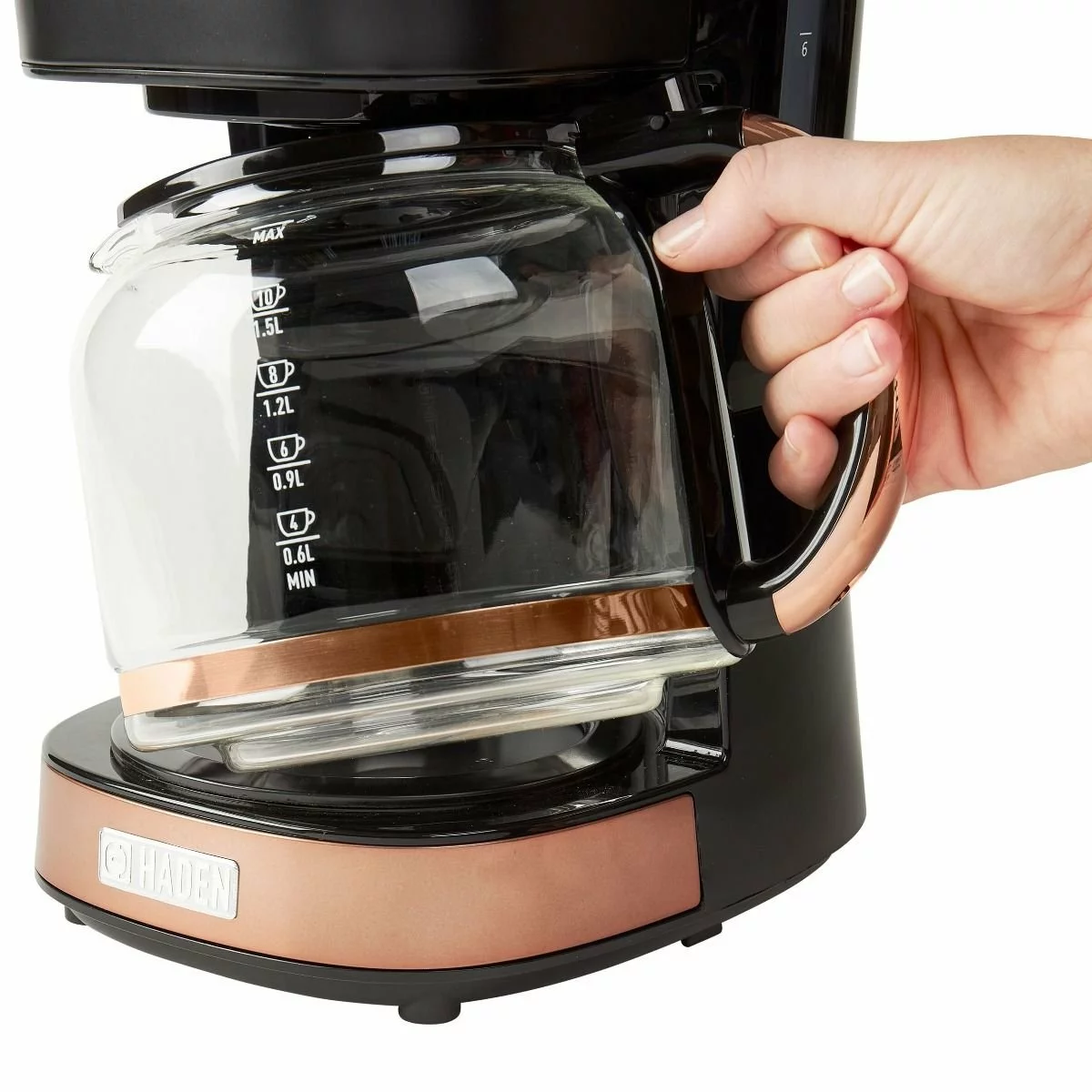 Haden 12-Cup Coffee Maker | Black And Copper - Image 2