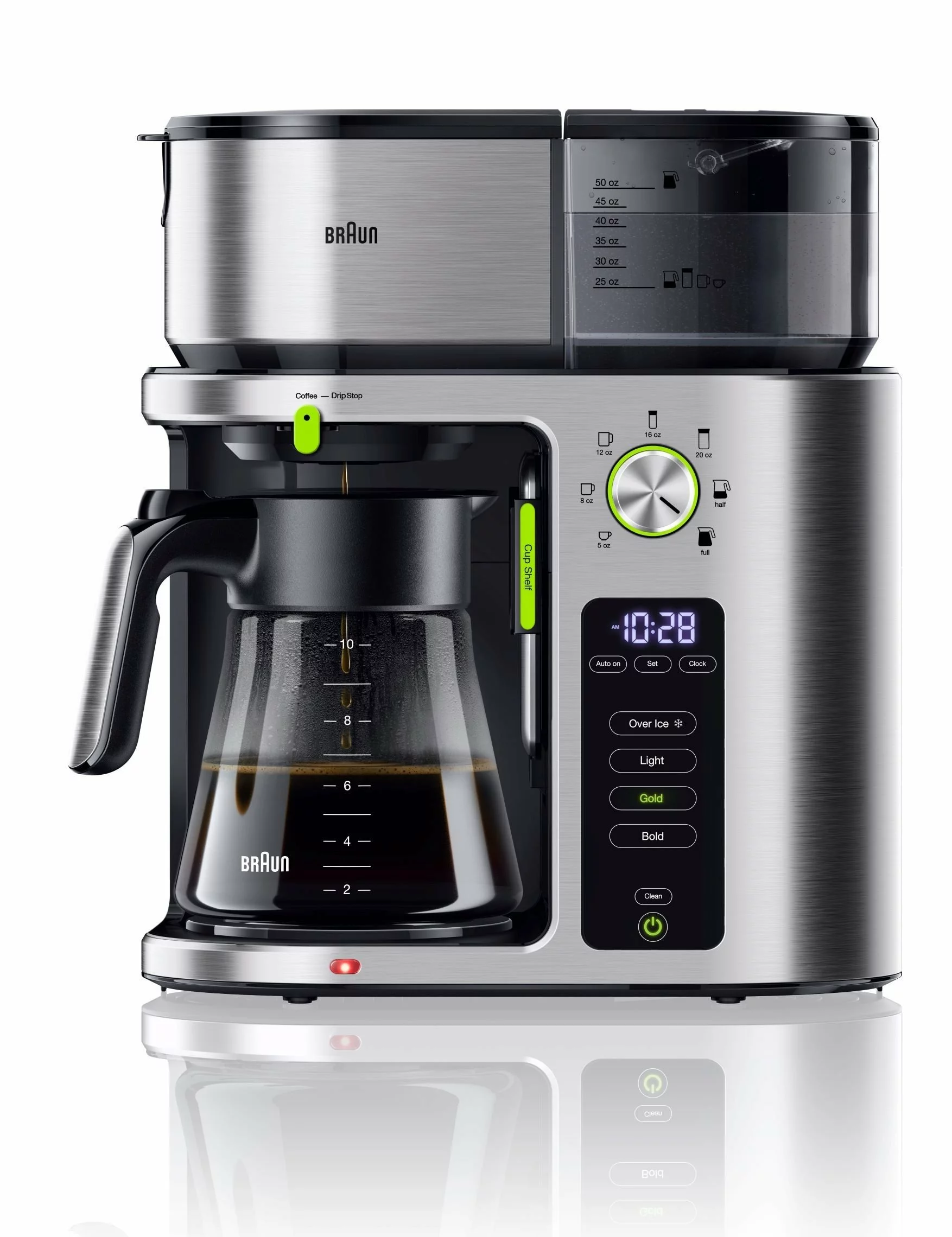 Braun 10-Cup MultiServe Drip Coffee/Iced Coffee Machine | Stainless Steel