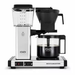 Moccamaster KBGV Automatic Drip Stop Coffee Maker (40 Oz Glass Carafe) | Polished Silver