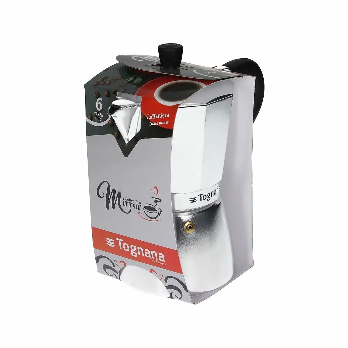 Tognana 6-Cup Stovetop Coffee Maker | Mirror - Image 3