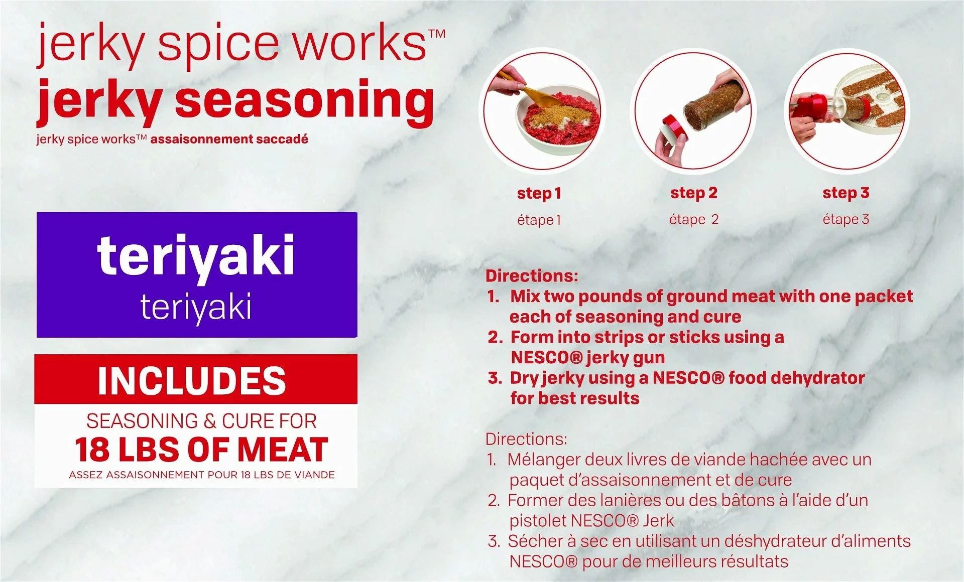 Nesco / American Harvest NESCO Teriyaki Flavor Jerky Seasoning, 9 Pack - Image 4